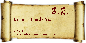 Balogi Romána névjegykártya